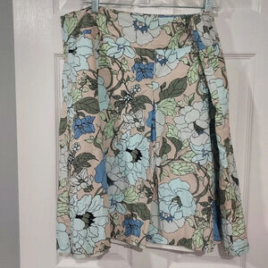 Talbots Woman Multicolored Floral A-Line Skirt in Size 16W (Wide)